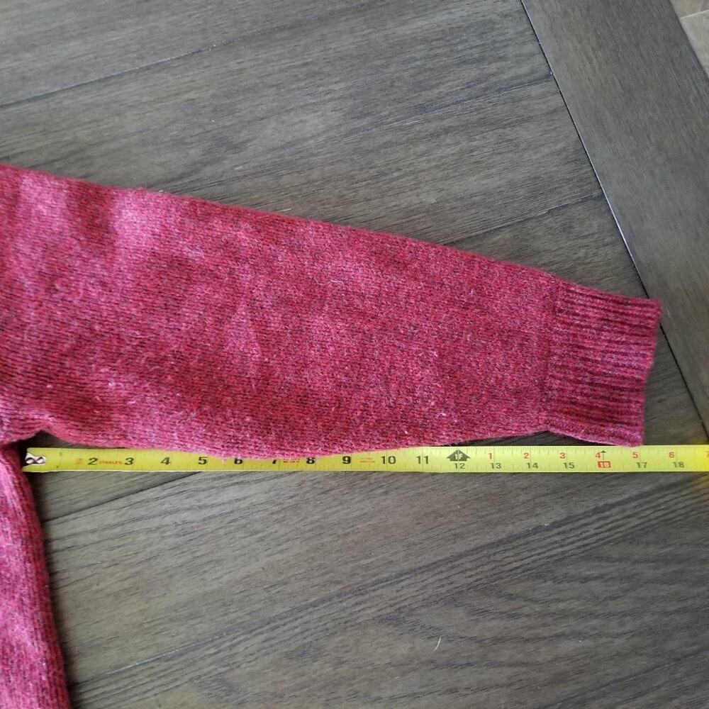 Women's L.L.Bean Sweater Red Crew Neck 85% Wool Size Large Winter Warm! - Picture 6 of 8